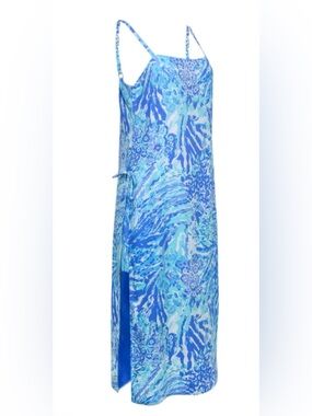 Lilly Pulitzer Laken Midi Romper Blue Haven Hey Hey Size 8 | Excellent Condition